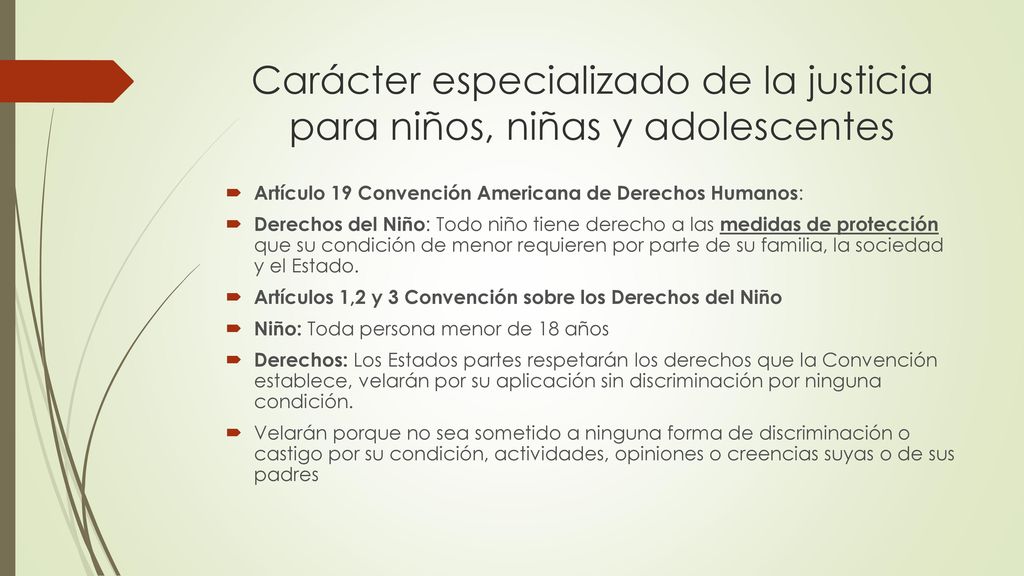 Carácter especializado de la justicia para niños, niñas y adolescentes