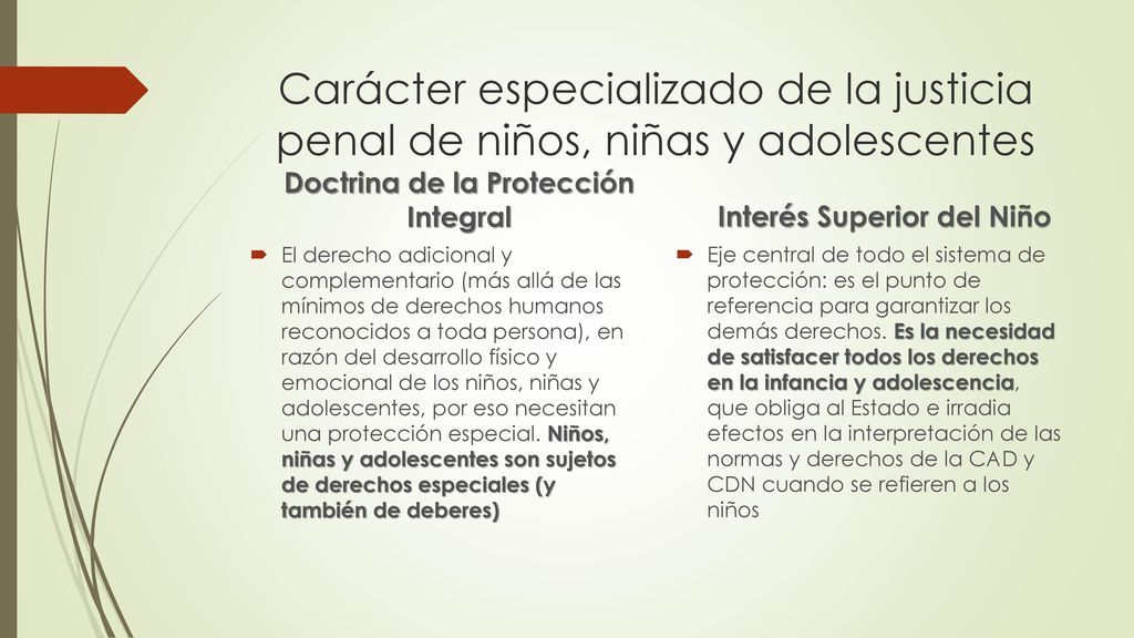 Doctrina de la Protección Integral Interés Superior del Niño
