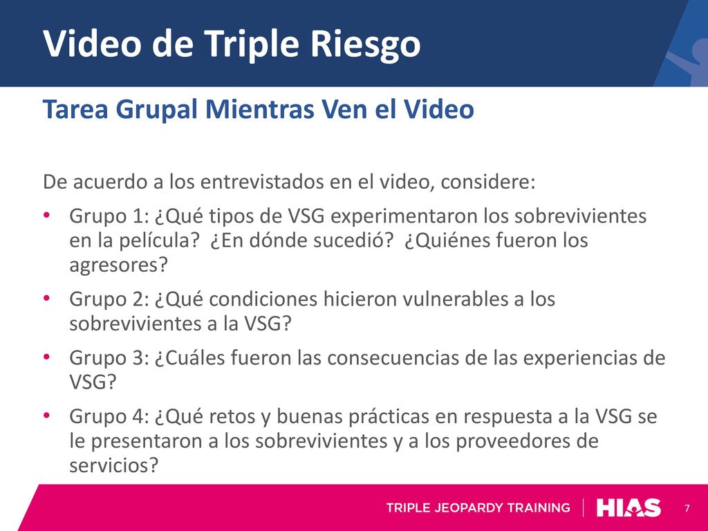 Video de Triple Riesgo Tarea Grupal Mientras Ven el Video