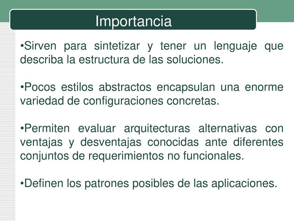 Importancia Sirven para sintetizar y tener un lenguaje que describa la estructura de las soluciones.