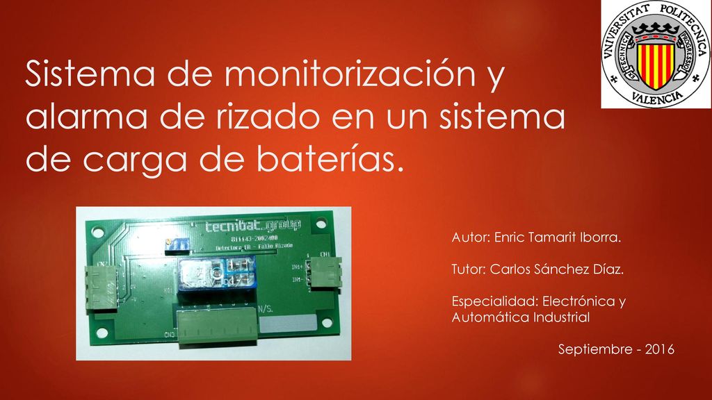 Sistema de monitorización y alarma de rizado en un sistema de carga de baterías.