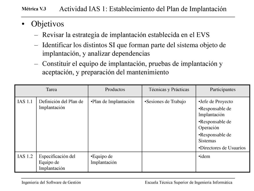 Actividad IAS 1: Establecimiento del Plan de Implantación