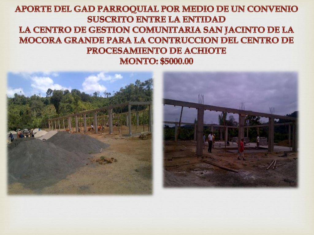 APORTE DEL GAD PARROQUIAL POR MEDIO DE UN CONVENIO SUSCRITO ENTRE LA ENTIDAD