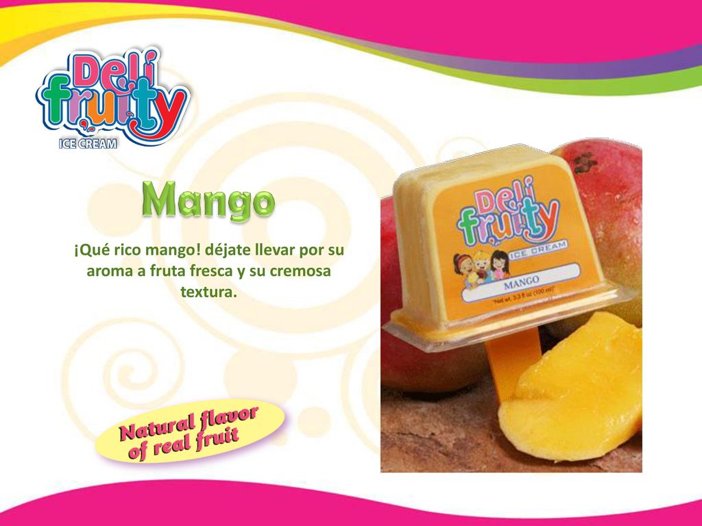 ¡Qué rico mango! déjate llevar por su aroma a fruta fresca y su cremosa textura.