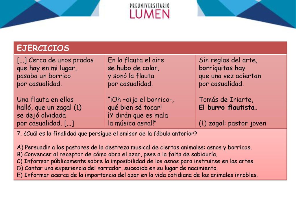 EJERCICIOS [...] Cerca de unos prados que hay en mi lugar,