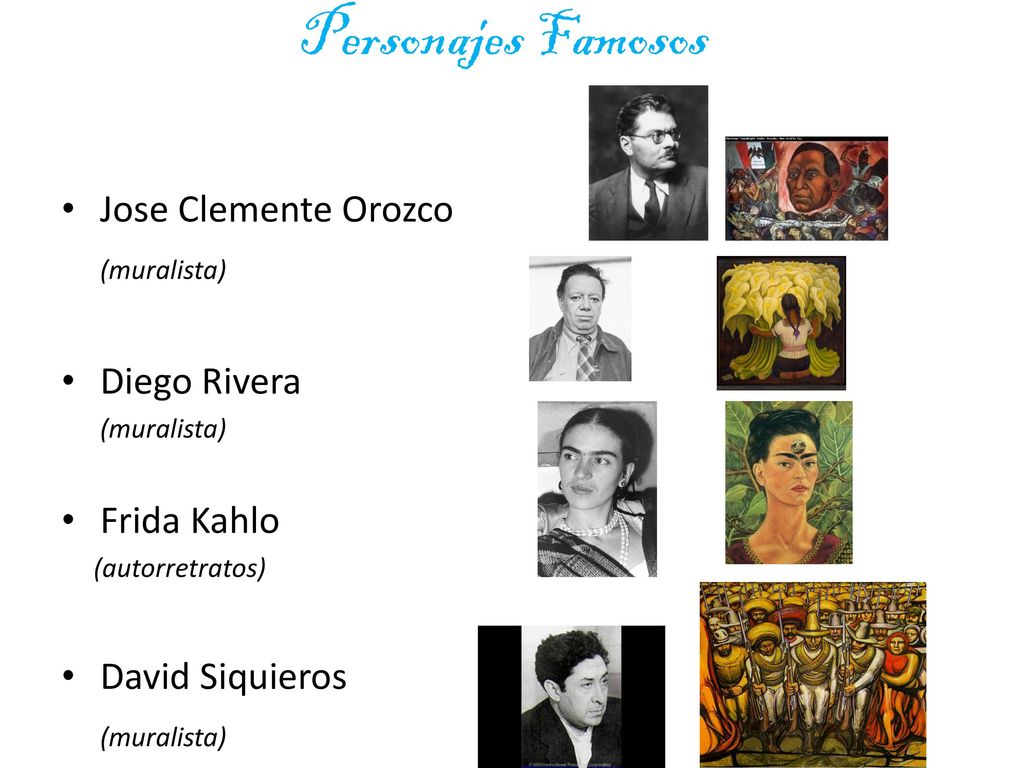 Personajes Famosos Jose Clemente Orozco (muralista) Diego Rivera