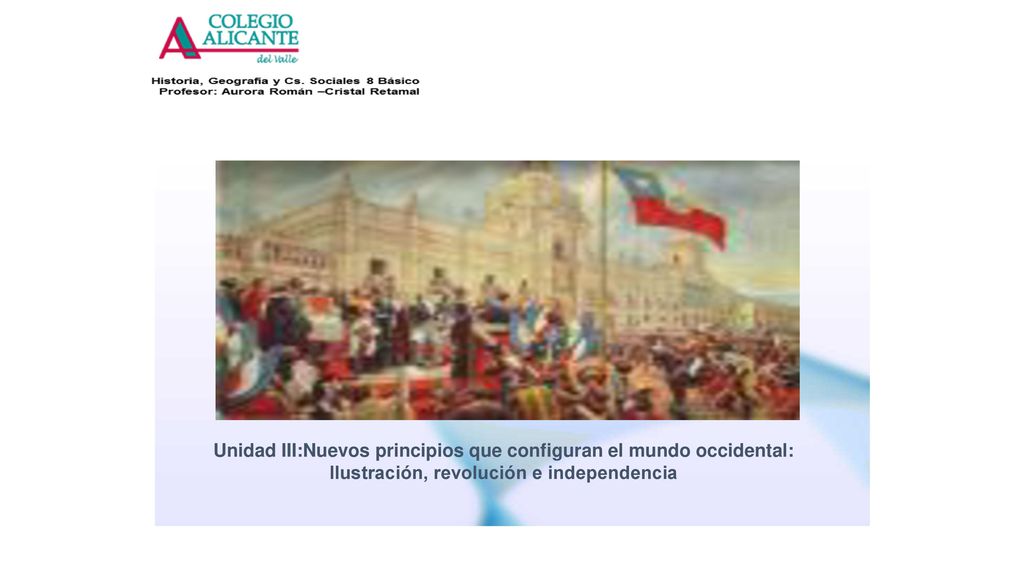 Unidad III:Nuevos principios que configuran el mundo occidental: Ilustración, revolución e independencia