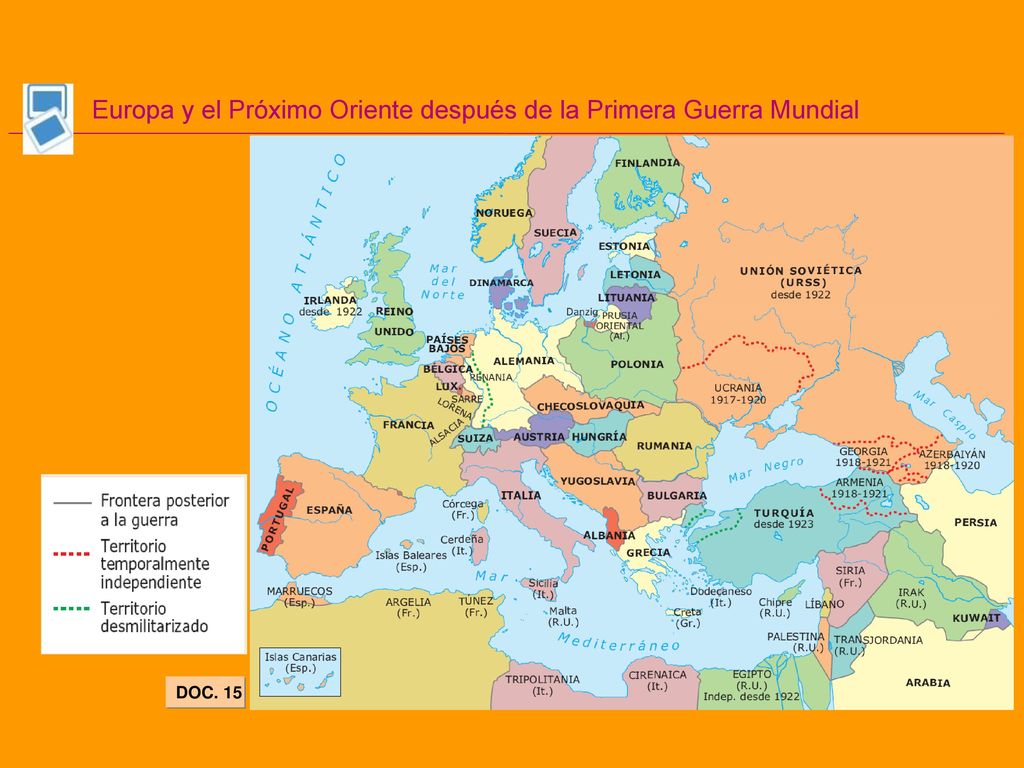 Europa y el Próximo Oriente después de la Primera Guerra Mundial