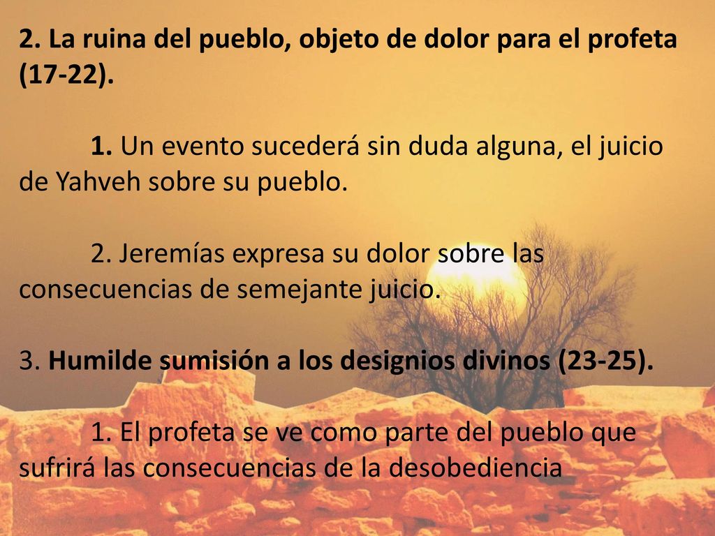 2. La ruina del pueblo, objeto de dolor para el profeta (17-22).