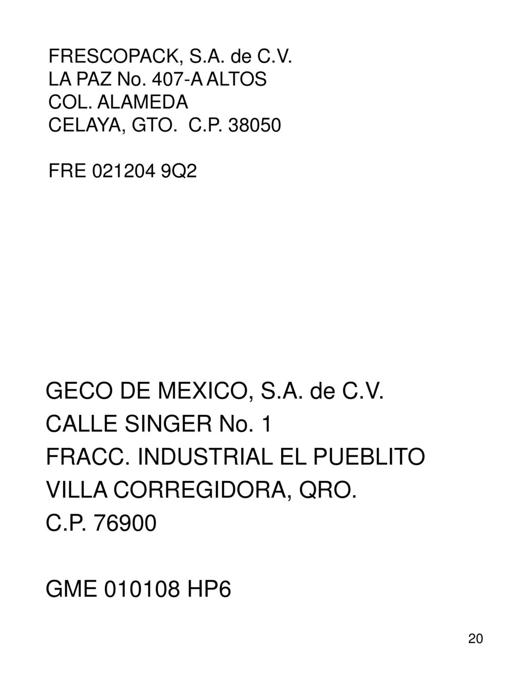 FRACC. INDUSTRIAL EL PUEBLITO VILLA CORREGIDORA, QRO. C.P