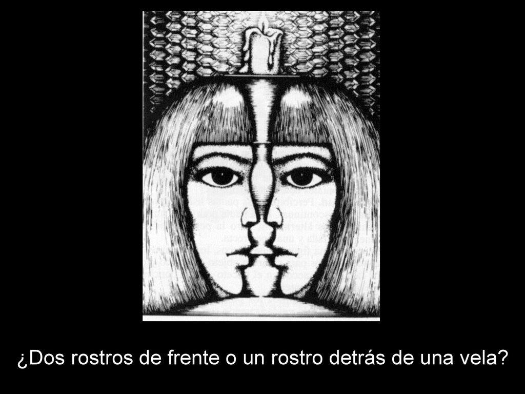 ¿Dos rostros de frente o un rostro detrás de una vela