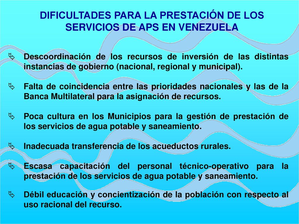 DIFICULTADES PARA LA PRESTACIÓN DE LOS SERVICIOS DE APS EN VENEZUELA