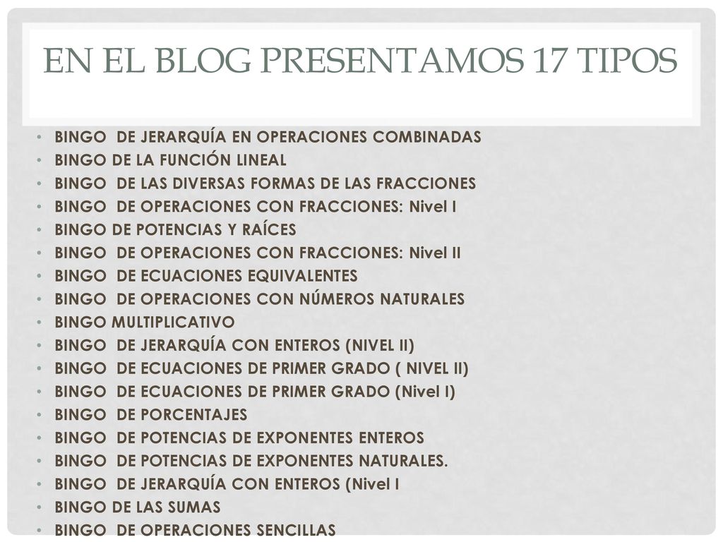 En el blog presentamos 17 tipos
