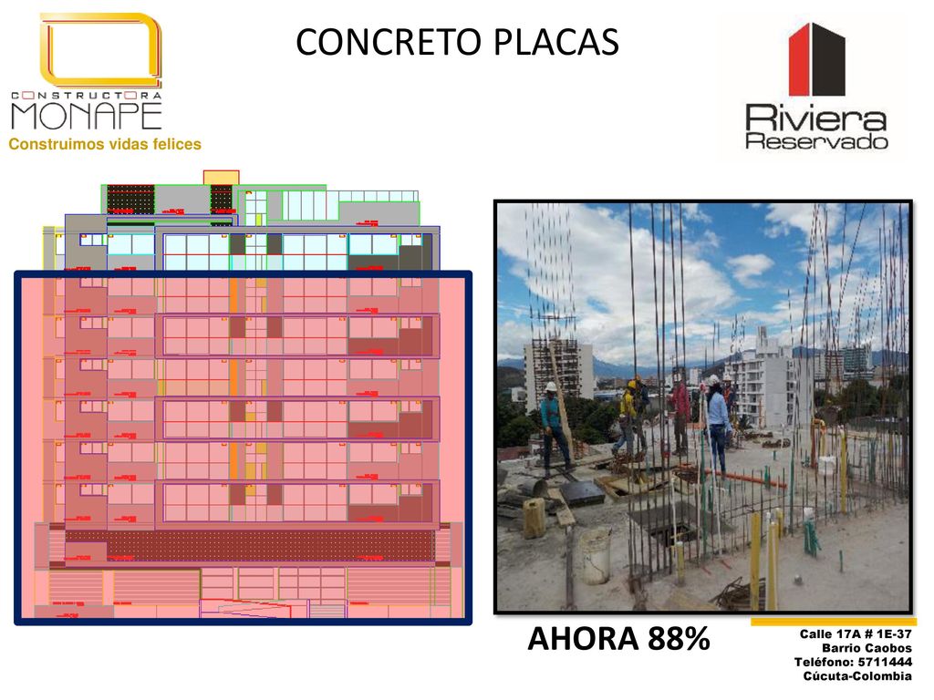 CONCRETO PLACAS AHORA 88% Construimos vidas felices Calle 17A # 1E-37