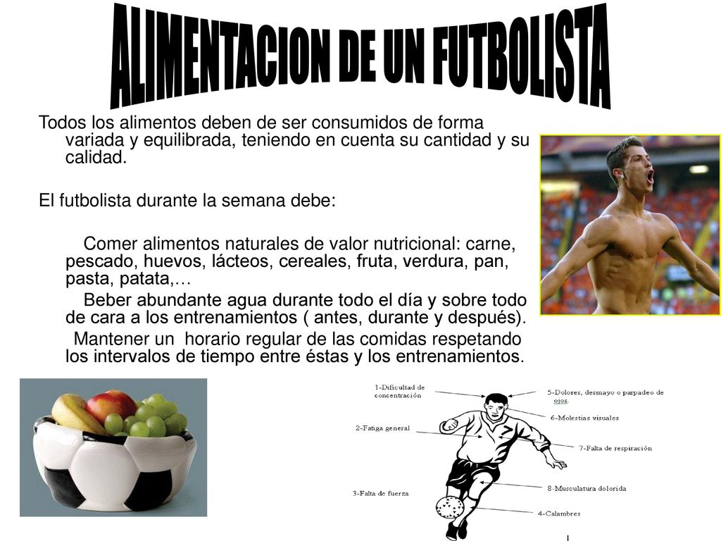 ALIMENTACION DE UN FUTBOLISTA