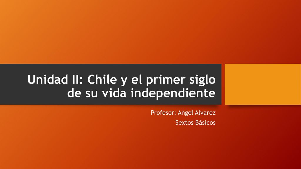Unidad II: Chile y el primer siglo de su vida independiente