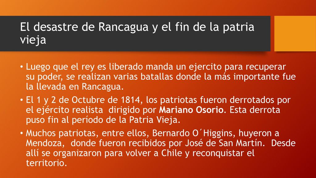 El desastre de Rancagua y el fin de la patria vieja