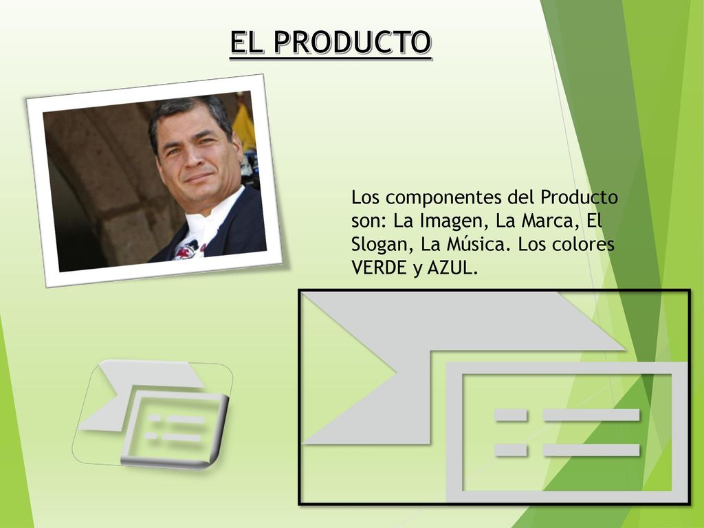 EL PRODUCTO Los componentes del Producto son: La Imagen, La Marca, El Slogan, La Música.