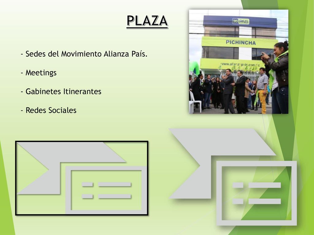 PLAZA - Sedes del Movimiento Alianza País. - Meetings - Gabinetes Itinerantes - Redes Sociales