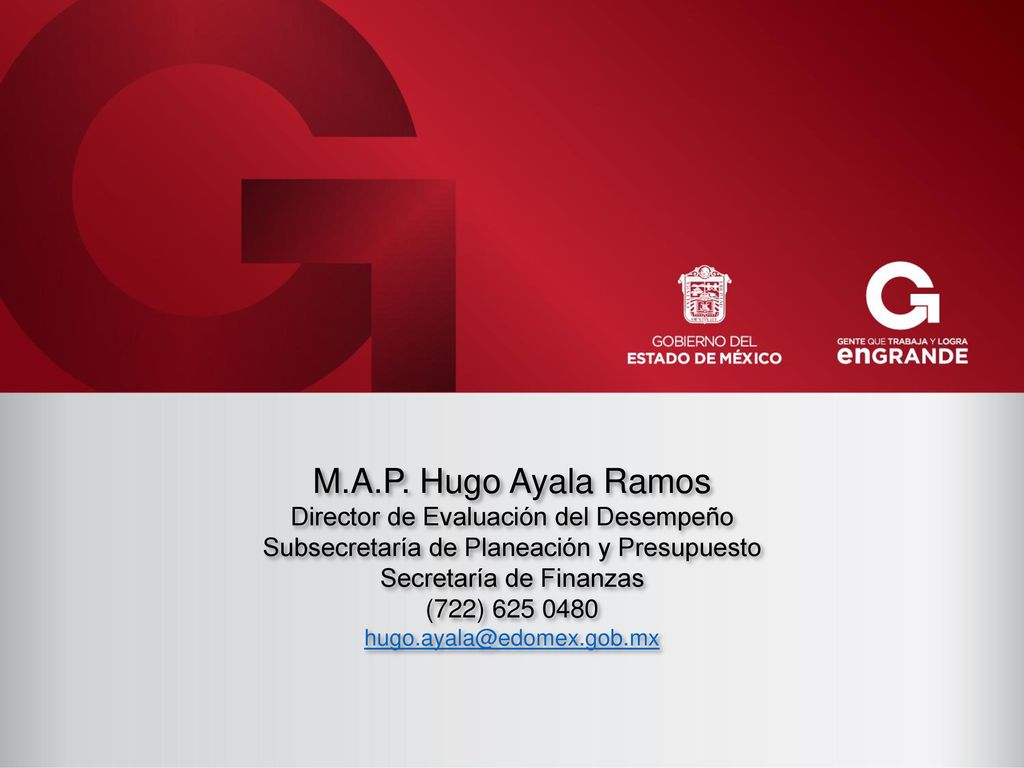 M.A.P. Hugo Ayala Ramos Director de Evaluación del Desempeño