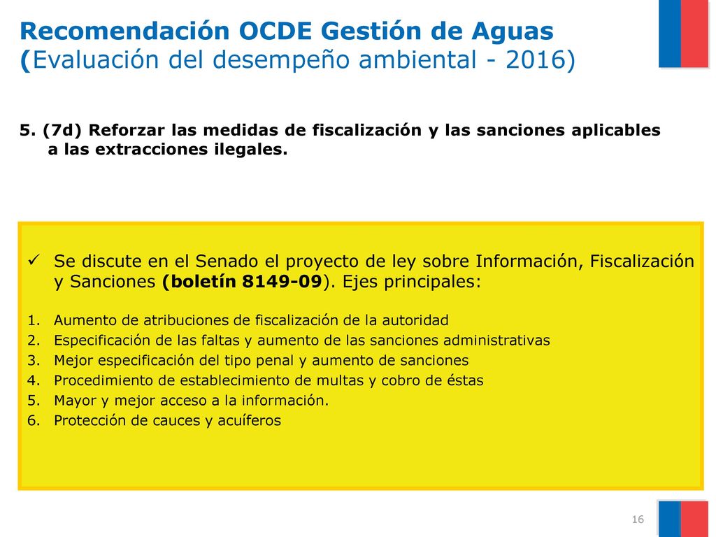 Recomendación OCDE Gestión de Aguas (Evaluación del desempeño ambiental )