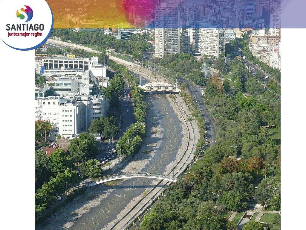 El rio Mapocho es un elemento geográfico ícono –simbólico, que identifica la ciudad de Santiago.