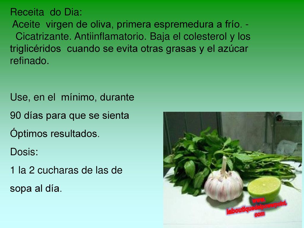 Receita do Dia: Aceite virgen de oliva, primera espremedura a frío