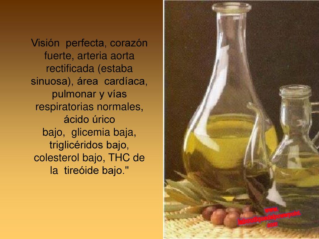 Visión perfecta, corazón fuerte, arteria aorta rectificada (estaba sinuosa), área cardíaca, pulmonar y vías respiratorias normales, ácido úrico bajo, glicemia baja, triglicéridos bajo, colesterol bajo, THC de la tireóide bajo.