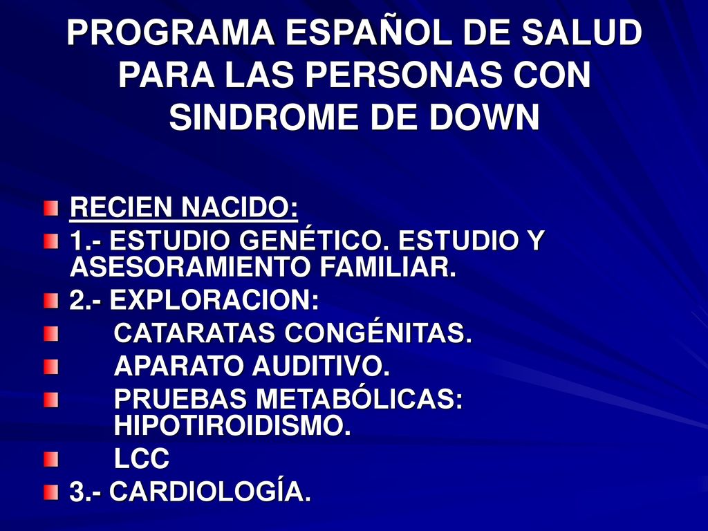 PROGRAMA ESPAÑOL DE SALUD PARA LAS PERSONAS CON SINDROME DE DOWN