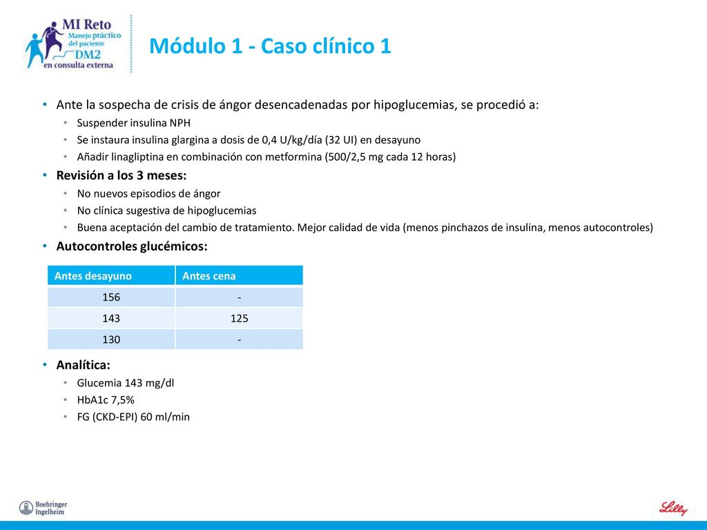 Módulo 1 - Caso clínico 1 Ante la sospecha de crisis de ángor desencadenadas por hipoglucemias, se procedió a:
