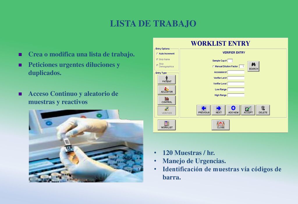 LISTA DE TRABAJO Crea o modifica una lista de trabajo.