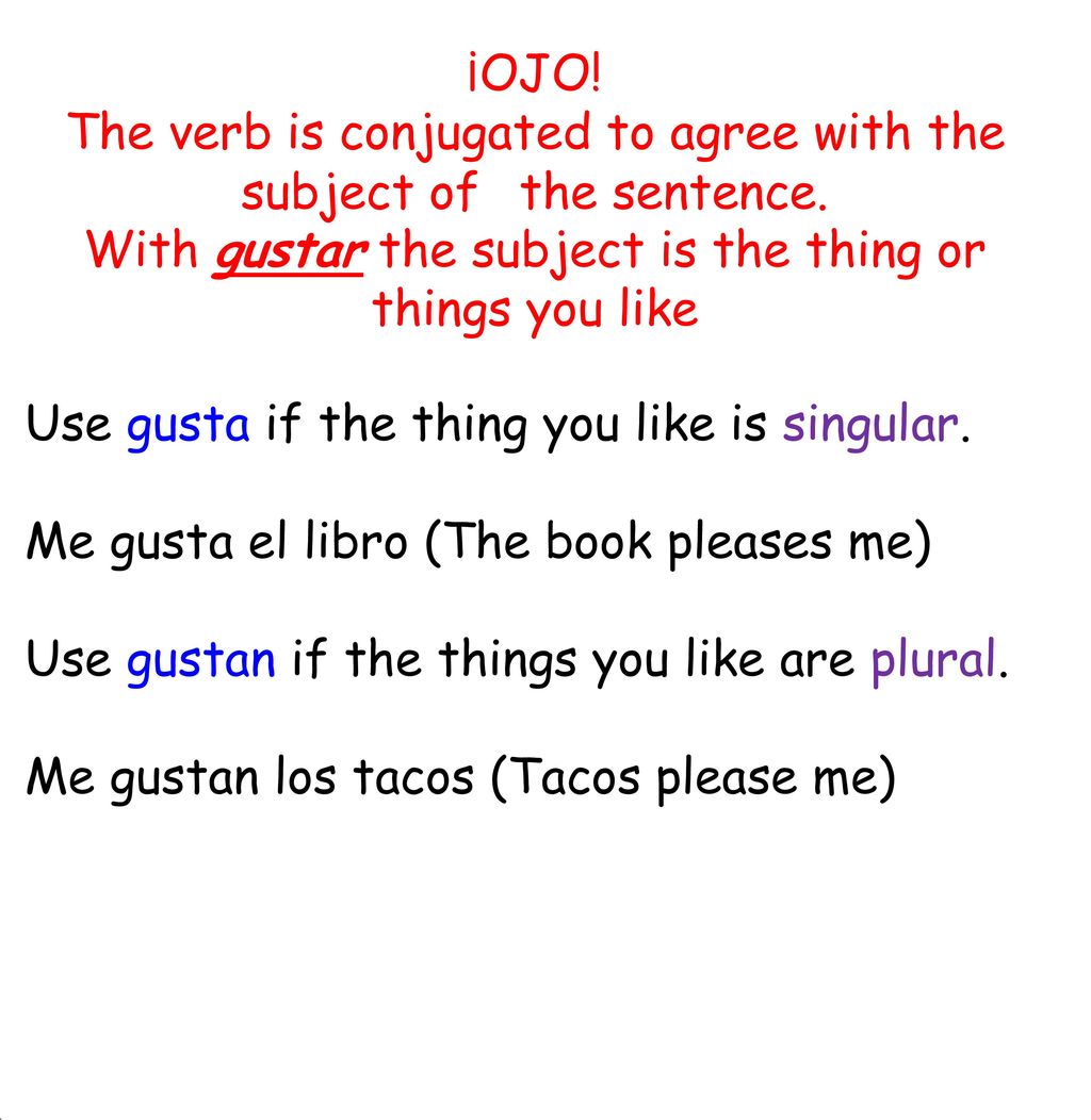 The verb is conjugated to agree with the subject of the sentence.