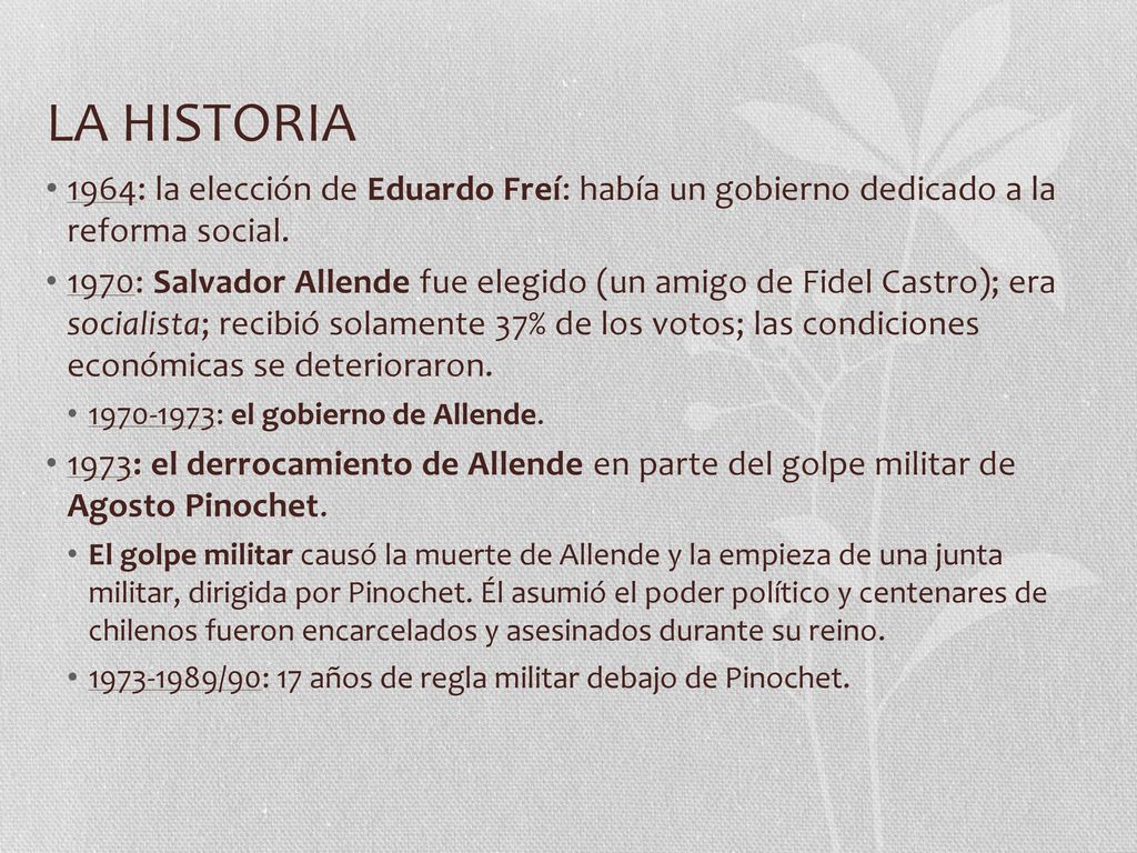 LA HISTORIA 1964: la elección de Eduardo Freí: había un gobierno dedicado a la reforma social.