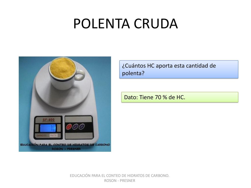 EDUCACIÓN PARA EL CONTEO DE HIDRATOS DE CARBONO. ROSON - PRESNER