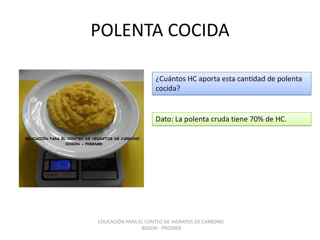 EDUCACIÓN PARA EL CONTEO DE HIDRATOS DE CARBONO. ROSON - PRESNER