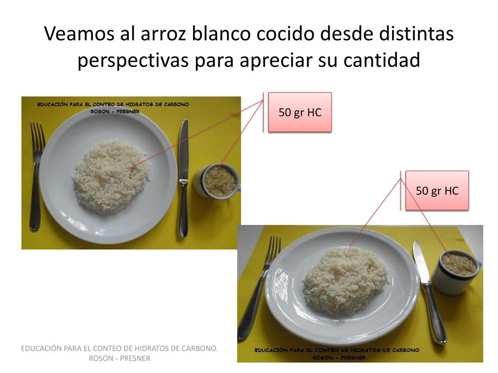 EDUCACIÓN PARA EL CONTEO DE HIDRATOS DE CARBONO. ROSON - PRESNER