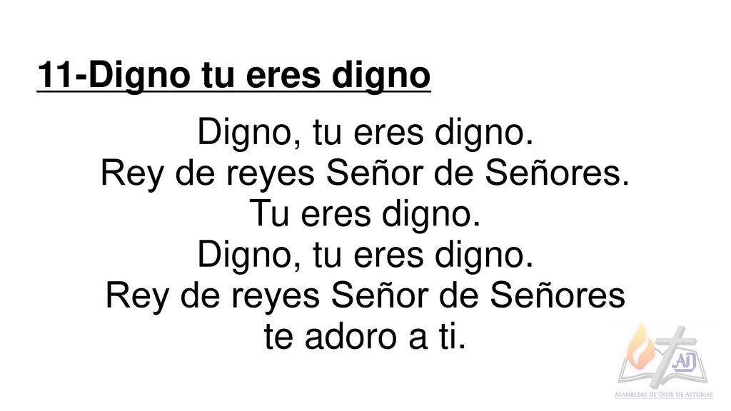 Rey de reyes Señor de Señores. Tu eres digno.