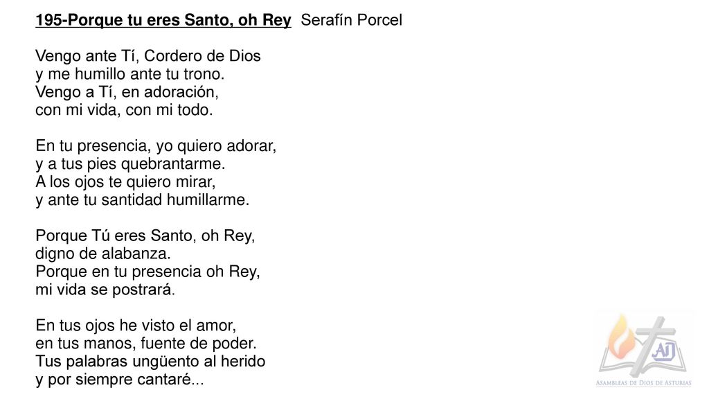 195-Porque tu eres Santo, oh Rey Serafín Porcel