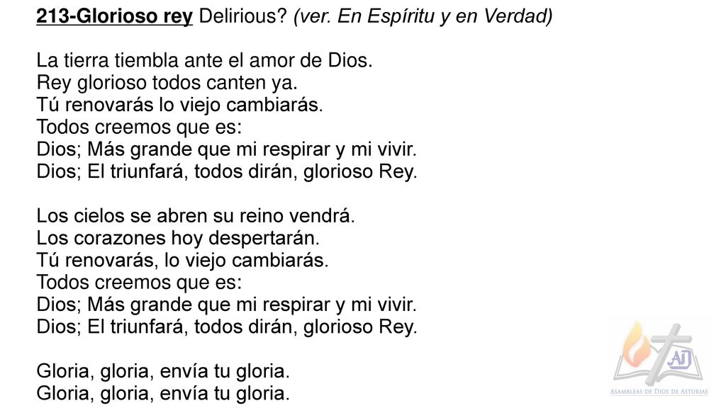 213-Glorioso rey Delirious (ver. En Espíritu y en Verdad)