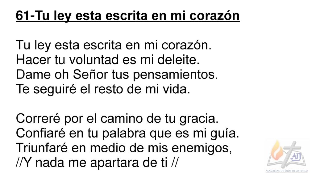 61-Tu ley esta escrita en mi corazón