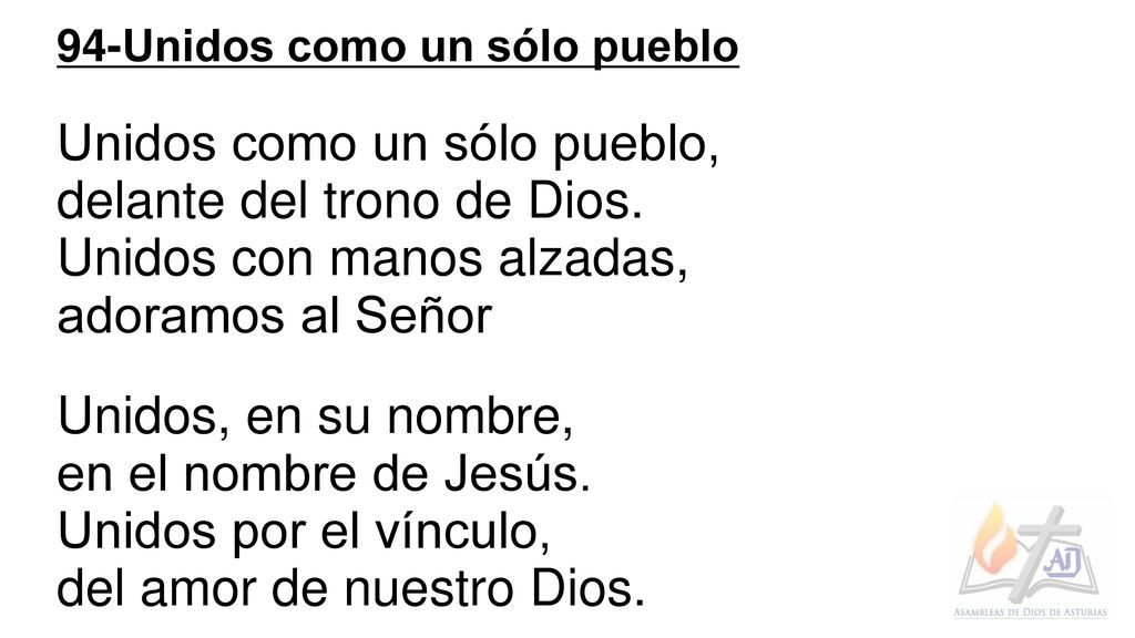 Unidos como un sólo pueblo, delante del trono de Dios.