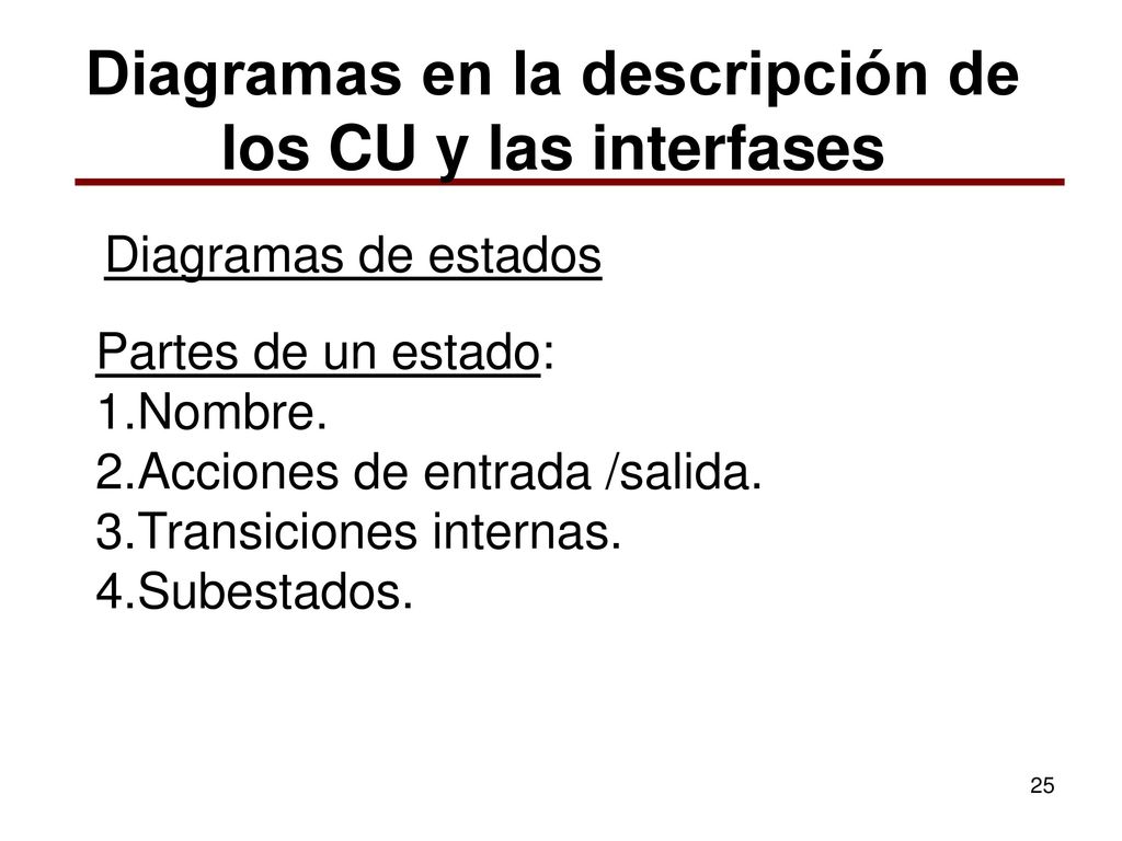 Diagramas en la descripción de los CU y las interfases