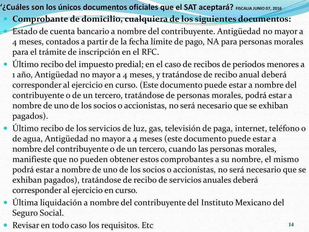 ‘¿Cuáles son los únicos documentos oficiales que el SAT aceptará