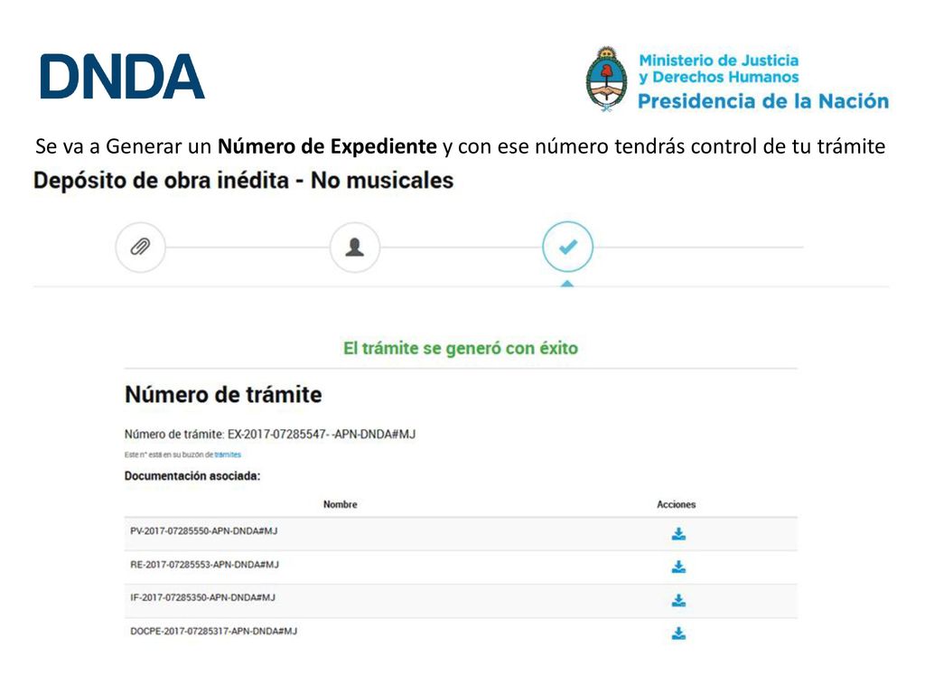 Se va a Generar un Número de Expediente y con ese número tendrás control de tu trámite