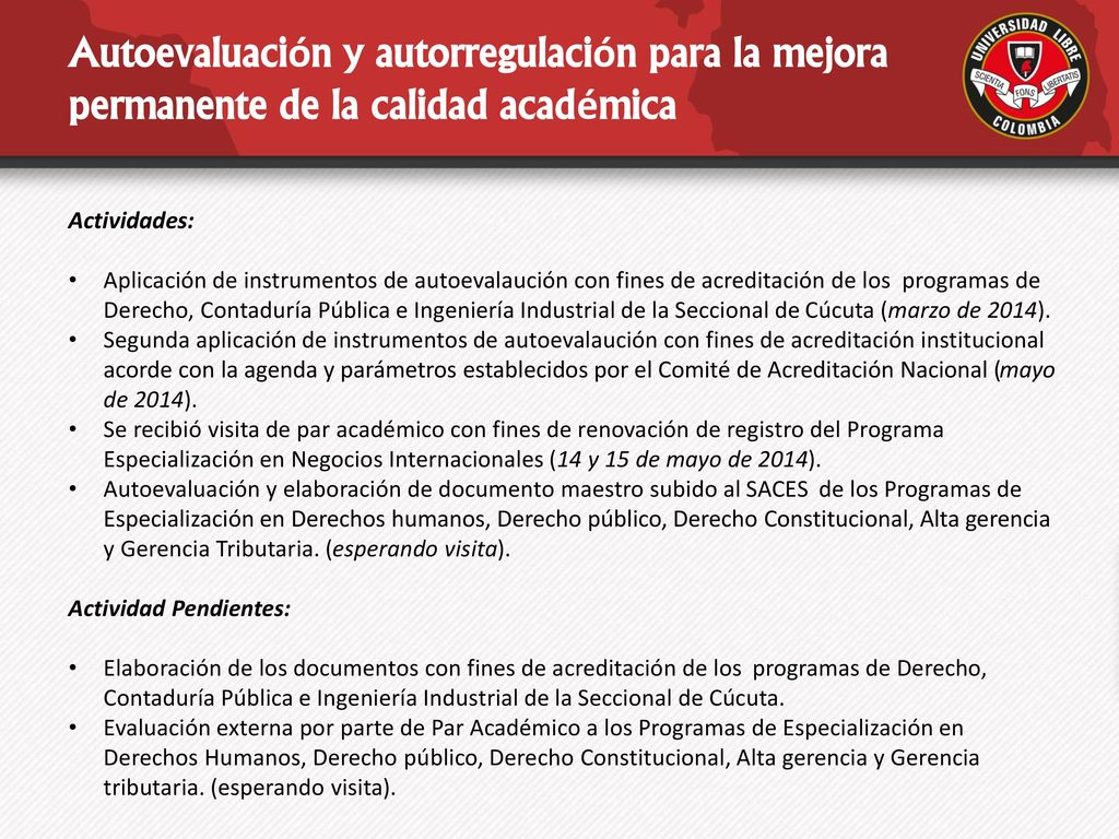 Autoevaluación y autorregulación para la mejora permanente de la calidad académica