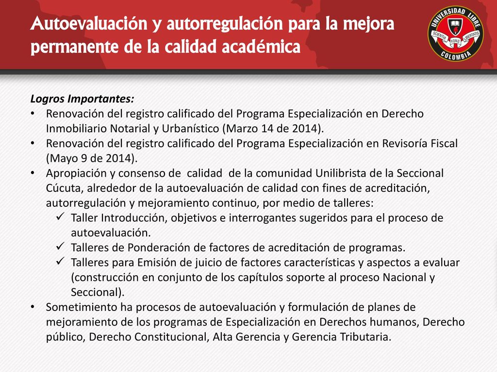 Autoevaluación y autorregulación para la mejora permanente de la calidad académica