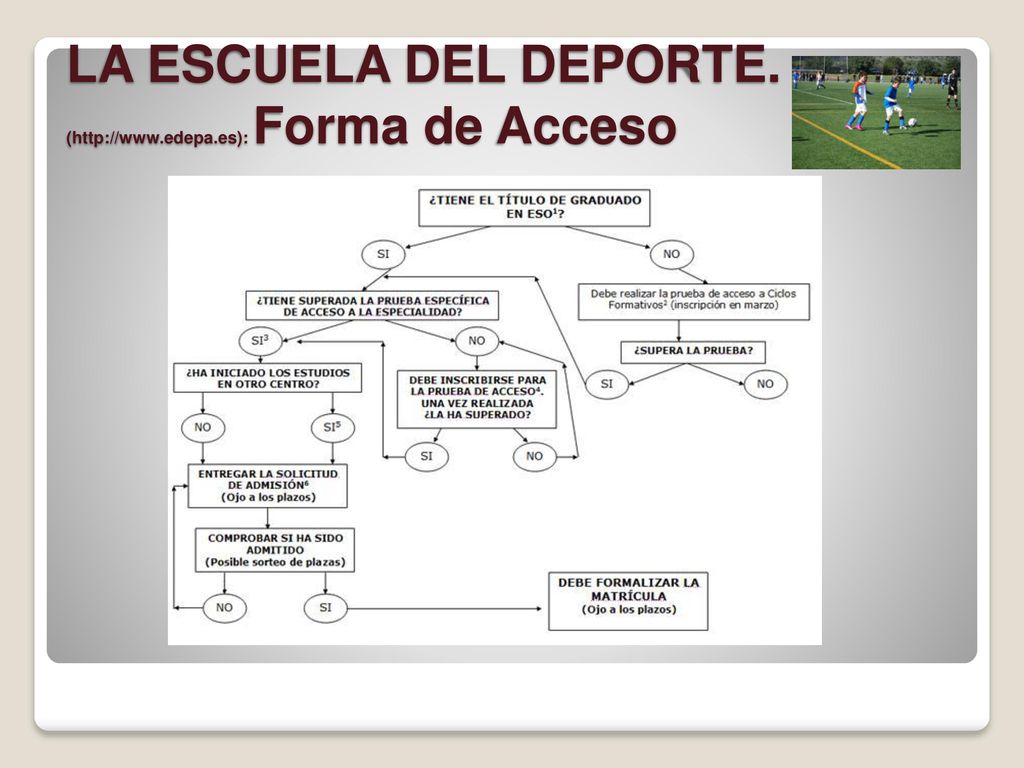 LA ESCUELA DEL DEPORTE. (  Forma de Acceso