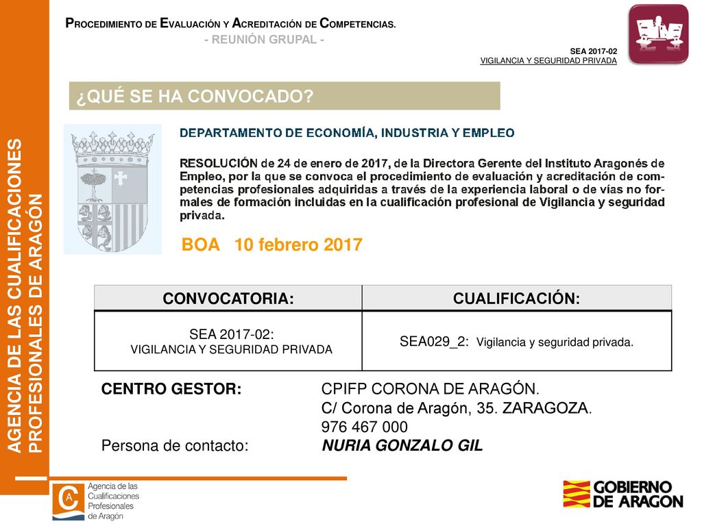 ¿QUÉ SE HA CONVOCADO BOA 10 febrero 2017 CONVOCATORIA: CUALIFICACIÓN: