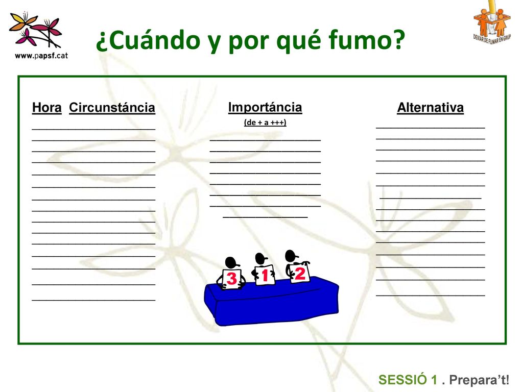 ¿Cuándo y por qué fumo Hora Circunstáncia _________________