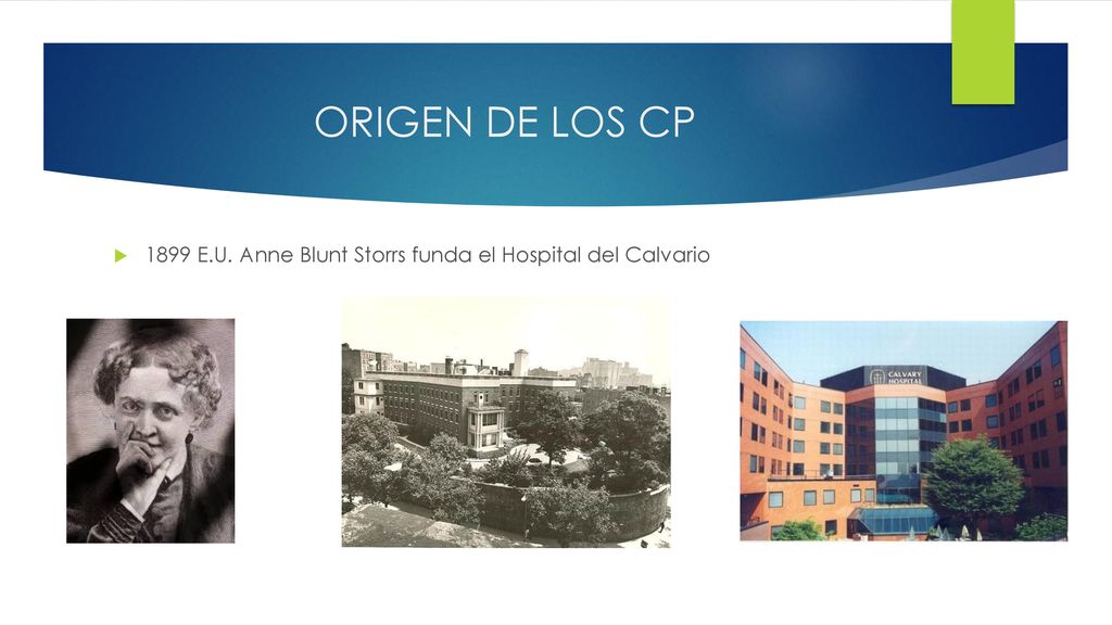 ORIGEN DE LOS CP 1899 E.U. Anne Blunt Storrs funda el Hospital del Calvario